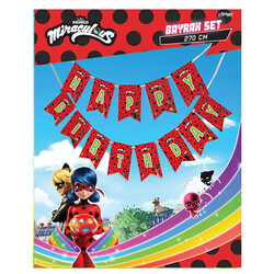 Miraculous Super Heroez Happy Birthday Paper Letter Banner - Thumbnail