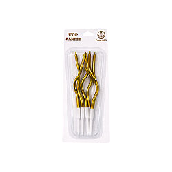 Mirror Metalik Altın Spiral Pasta Mumu 12 cm 5 Parça - 2