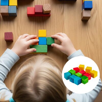 Multi Color Wood Blocks - 1
