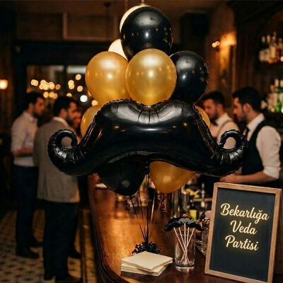 Mustache Foil Balloon Black - 1