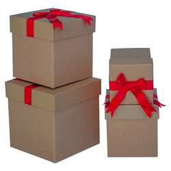 Natural Kraft Straw Square Gift Box - Kikajoy