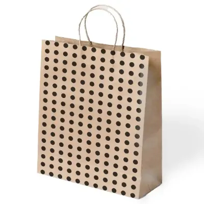 Natural Polka Dots Paper Bags with Twisted Handles - 1