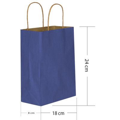 Navy Blue Paper Bags with Twisted Handles - 2