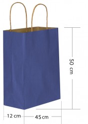 Navy Blue Paper Bags with Twisted Handles - 2