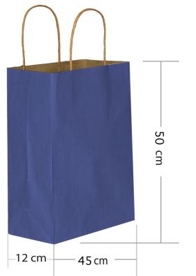 Navy Blue Paper Bags with Twisted Handles - 2