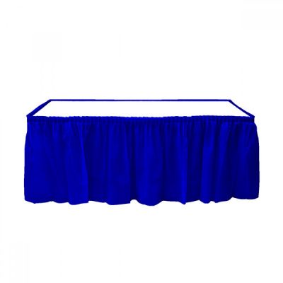 Navy Blue Plastic Table Skirt - 2