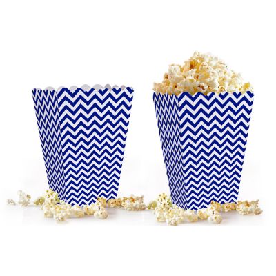 Navy Blue Zig-Zag Popcorn Boxes - 1