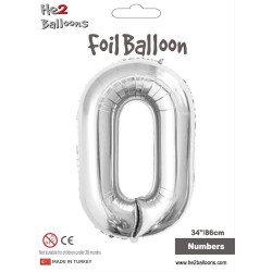 Number 0 Silver 34 inch - 