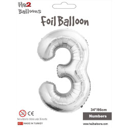 Number 3 Silver 34 inch - 