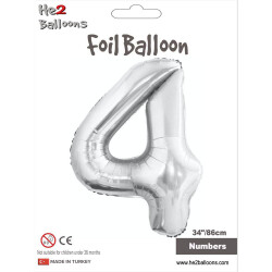 Number 4 Silver 34 inch - 