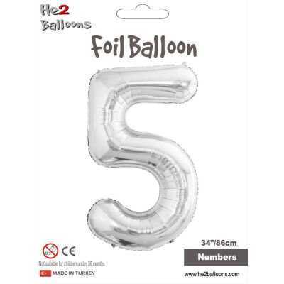 Number 5 Silver 34 inch - 1