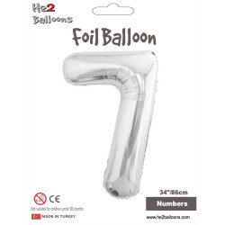 Number 7 Silver 34 inch - 