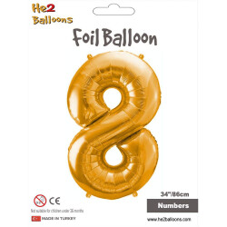 Number 8 Gold 34 inch - 