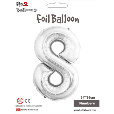 Number 8 Silver 34 inch - 1