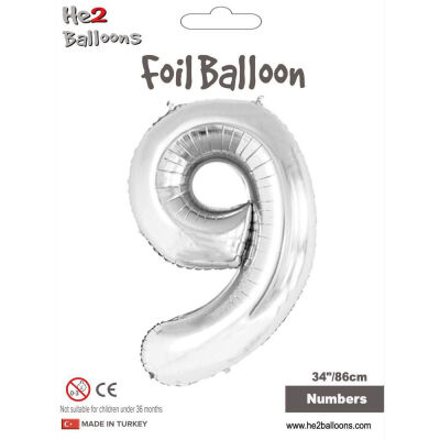 Number 9 Silver 34 inch - 1