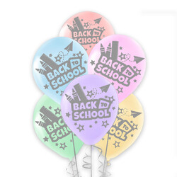 Okulda İlk Günüm Baskılı Pastel Balon - Thumbnail