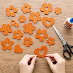 Orange Glitter EVA Craft Foam Sheet - 1