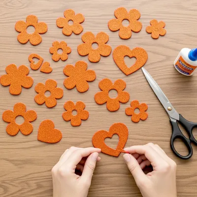 Orange Glitter EVA Craft Foam Sheet - 1