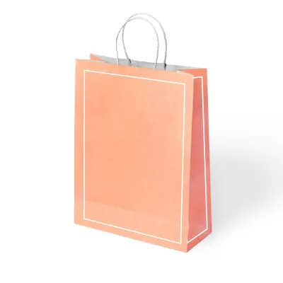 Orange Macaron Paper Bags with Twisted Handles - 1