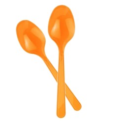 Orange Plastic Spoons - Kikajoy