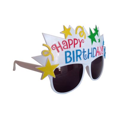 Renkli Happy Birthday Yazılı Parti Gözlüğü