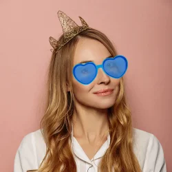Party Glasses - Blue Heart - 1