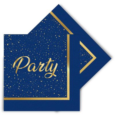 Party Time Paper Napkins Navy Blue