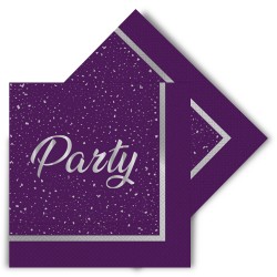  - Party Time Paper Napkins Purple