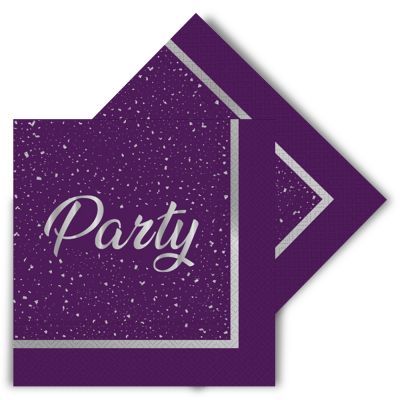 Party Time Paper Napkins Purple
