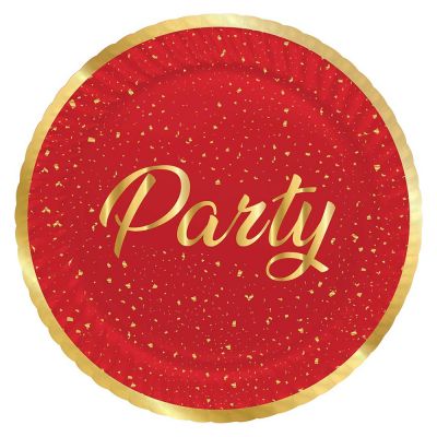 Party Time Paper Plates Red