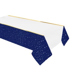 Party Time Plastic Table Cover Navy Blue - Thumbnail