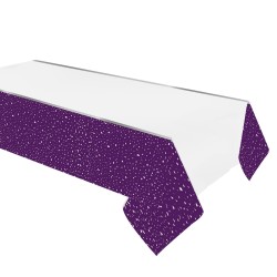 Party Time Plastic Table Cover Purple - Thumbnail