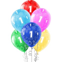 1 Yaş Baskılı Karışık Renk Balon 12