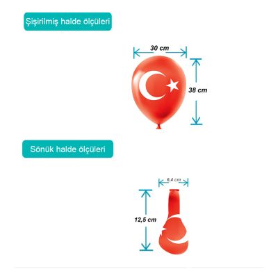 Ay Yıldız Baskılı Pastel Balon 11