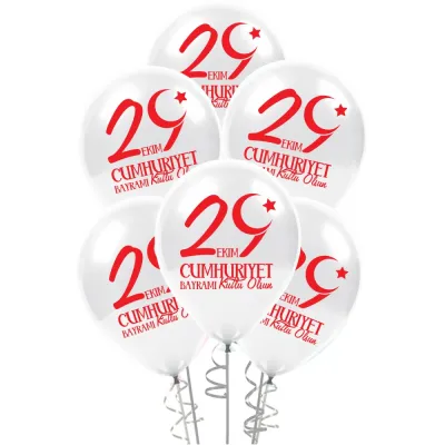 29 Ekim Cumhuriyet Bayramı Baskılı Pastel Balon 12
