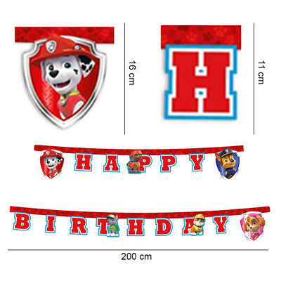 Paw Patrol Happy Birthday Letter Banner