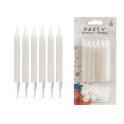 Kikajoy - Pearl White Birthday Candles