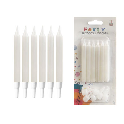 Pearl White Birthday Candles