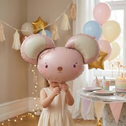 Pembe Fare Şekilli Folyo Balon - 1