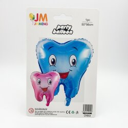 Gülen Diş Folyo Balon - Mavi / Pembe - 2