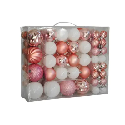 Pink and Gold Christmas Ornaments Set - 87 pcs - 3