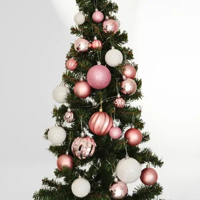Pink and Gold Christmas Ornaments Set - 87 pcs - 1