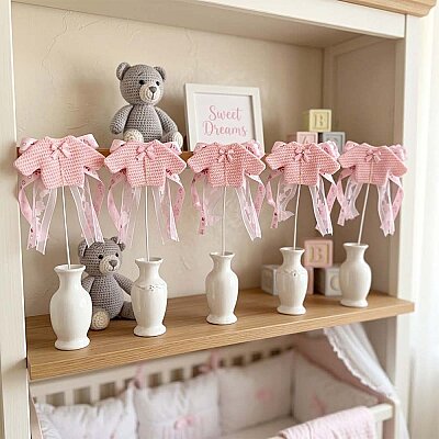 Pink Baby Jacket Stick Decorations – Set of 5 - 1