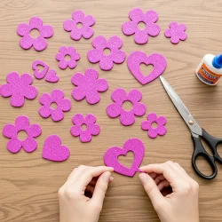 Pink Glitter EVA Craft Foam Sheet - 1