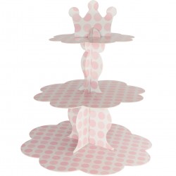 Kikajoy - Pink Metallic Polka Dot Cupcake Stand