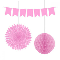 Kikajoy - Pink Paper Decoration Set - 3pcs