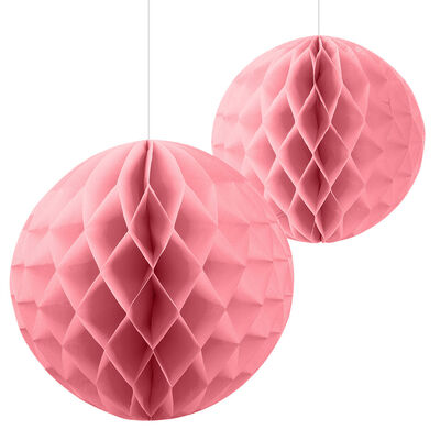 Pink Paper Honeycomb Balls