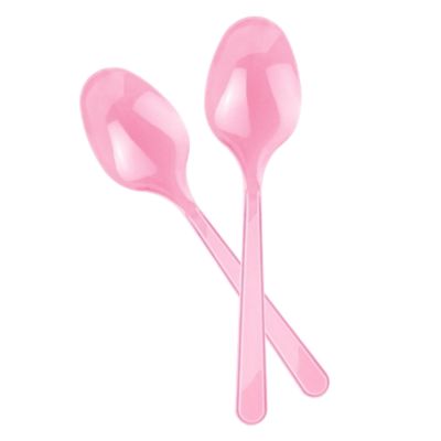 Pink Plastic Spoons - 1