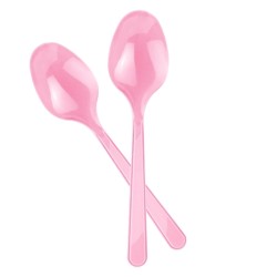 Pink Plastic Spoons - Kikajoy