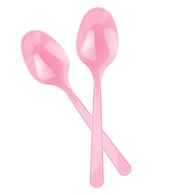 Pink Plastic Spoons - 1
